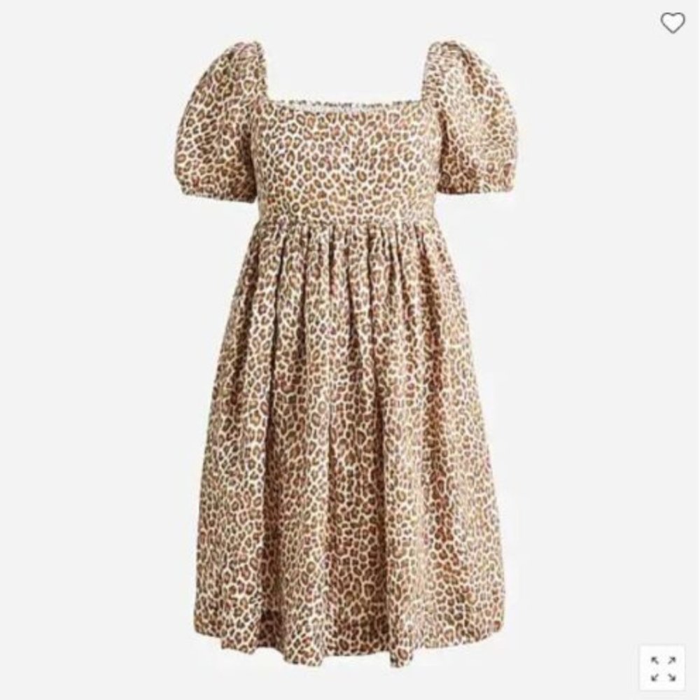 NWT J. Crew Linen-Cupro Blend Mini Dress in Leopard